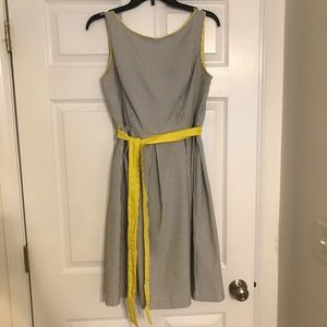 Vintage-Inspired Striped Fit & Flare w/ Tie Belt